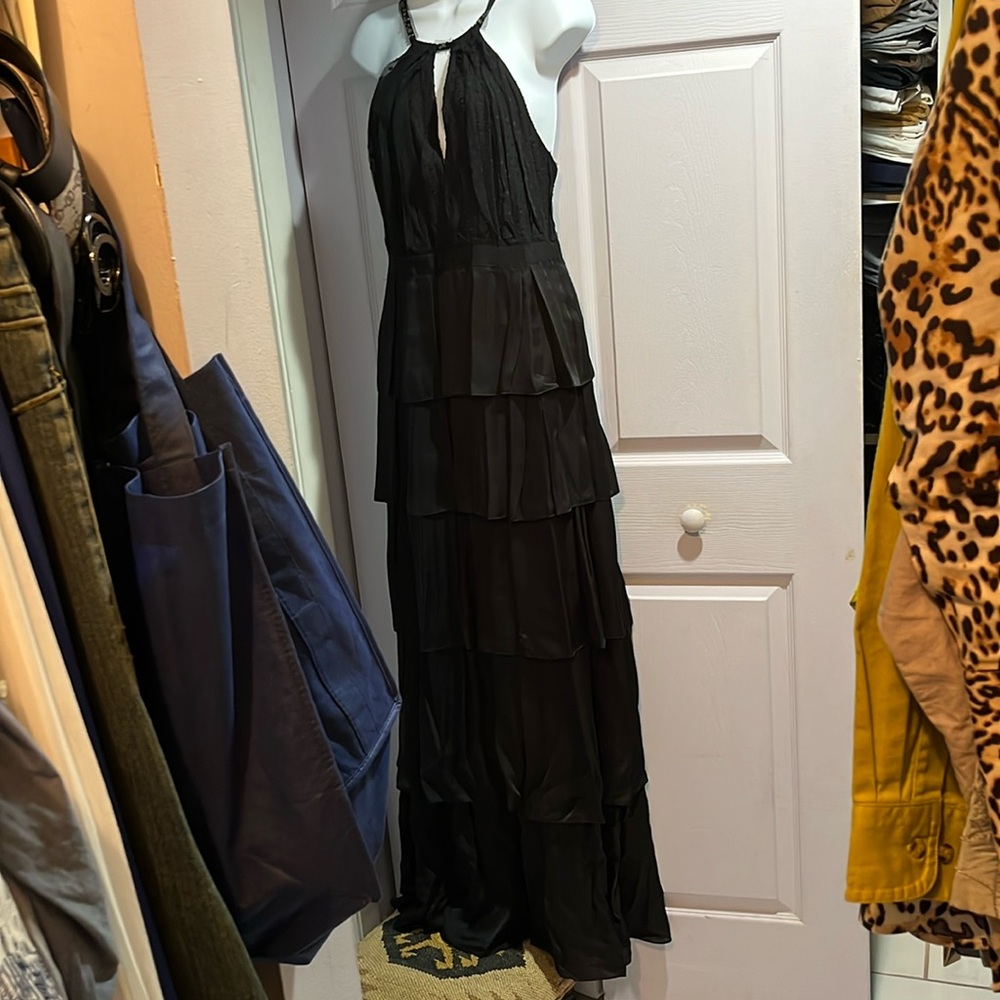 Black formal gown.